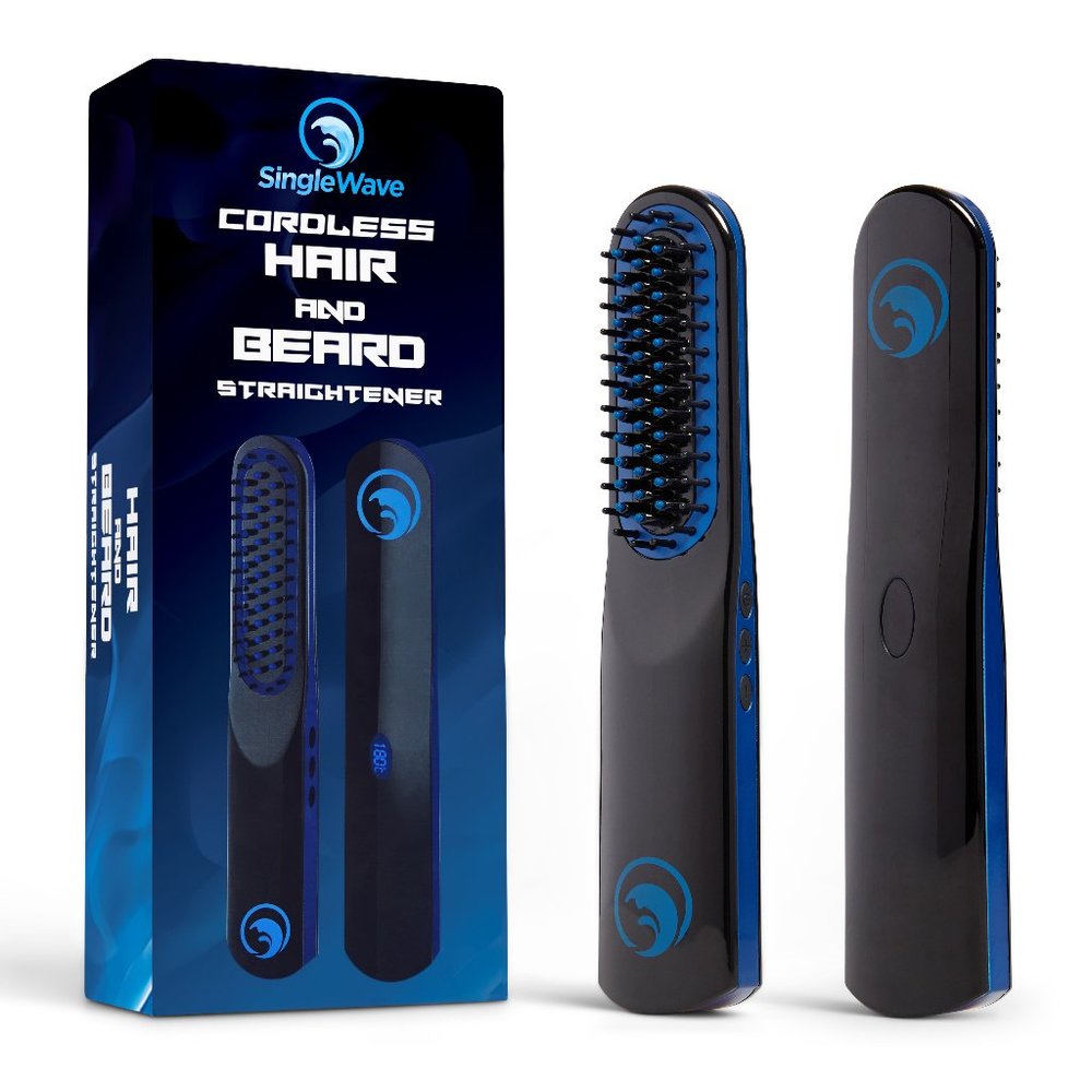 Beard Straightener, Cordless Beard and Hair Comb, Grooming Accessory for Men